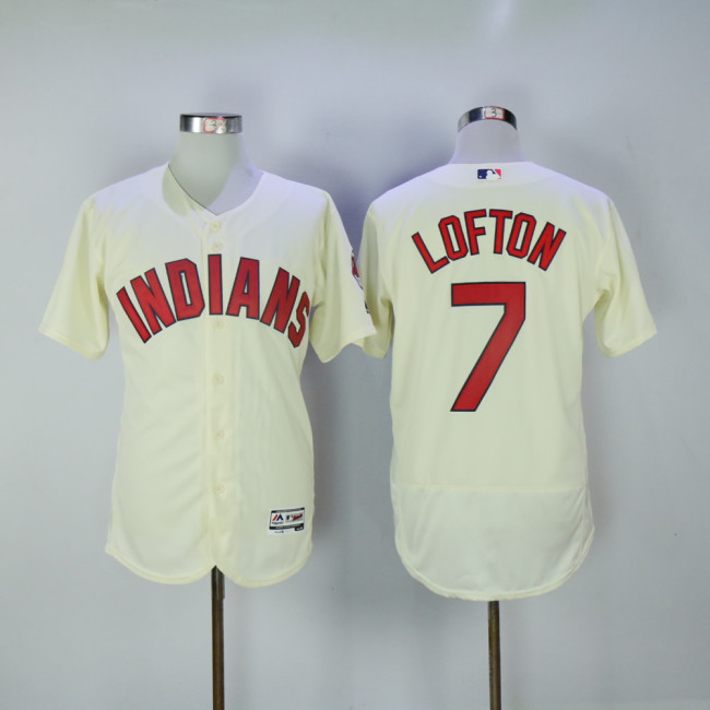 Cleveland indians 7 Kenny Lofton Flexbase Baseball Jersey Beige