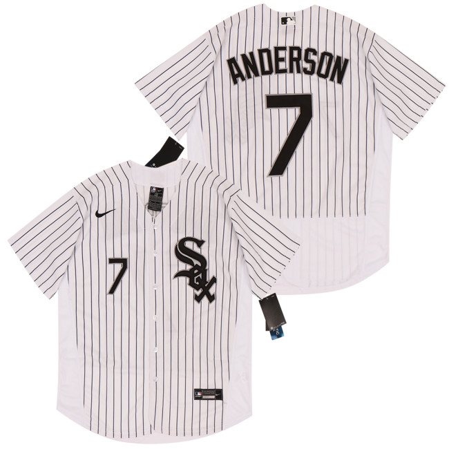 Nike Chicago White Sox 7 Tim Anderson Flexbase Baseball Jersey White