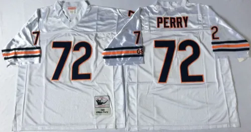 Chicago Bears 72 William Perry Football Jersey White Retro