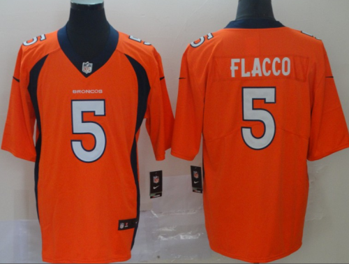Denver Broncos 5 Joe Flacco Football Jersey Legend Orange