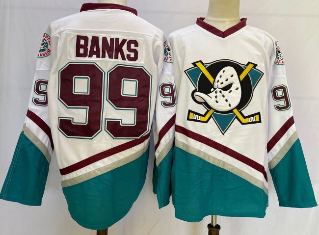 Classic Anaheim Ducks 99 Mighty Ducks Ice Hockey Jersey White