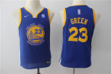 Youth Nike Golden State Warrior 23 Draymond Green Basketball Jersey Blue Fans Edition
