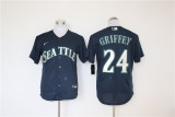 Nike Seattle Mariners 24 Ken Griffey Baseball Jersey Navy Blue