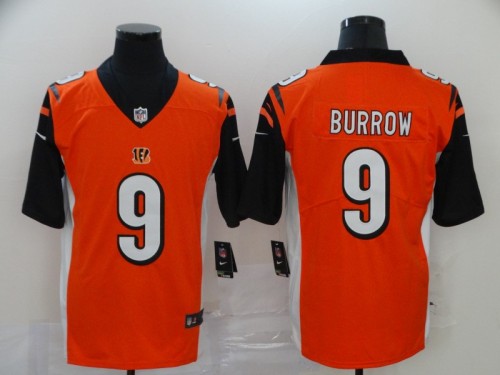 Cincinnati Bengals 9 Joe Burrow Football Jersey Legend Orange