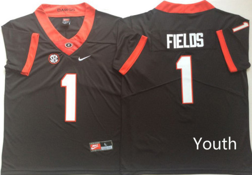 Youth Georgia Bulldogs 1 Justin Fields College Football Limited Jersey Black