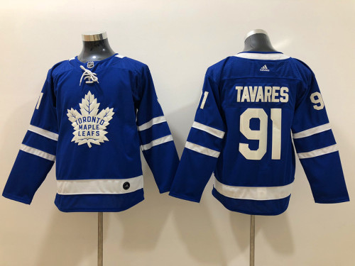 Youth Adidas Classic Toronto Maple Leafs 91 John Tavares Ice Hockey Jersey Blue