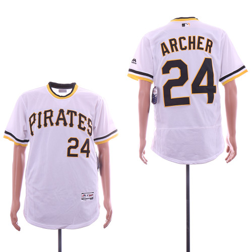 Pittsburgh Pirates 24 Chris Archer Flexbase Baseball Jersey White