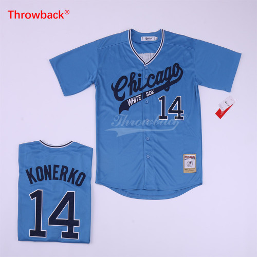 Chicago White Sox 14 Paul Konerko Baseball Jersey Blue Retro