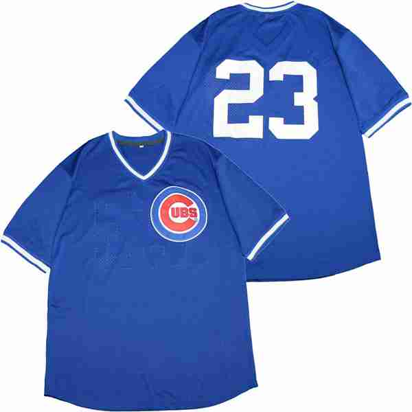 Chicago Cubs 23 Ryne Sandberg Baseball Jersey Blue Retro net eye