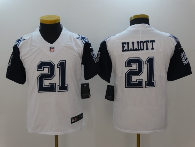 Youth Dallas Cowboys 21 Ezekiel Elliott Football Jersey Legend White