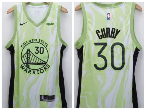 Nike Golden State Warrior 30 Stephen Curry Basketball Jersey Green White Fashion Edition
