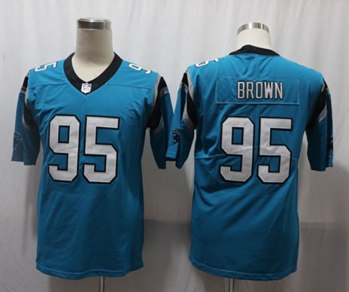 Carolina Panthers 95 Derrick Brown Football Jersey Legend Blue