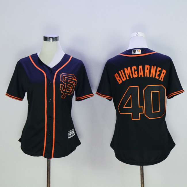 Women San Francisco Giants 40 Madison Bumgarner Baseball Jersey Black