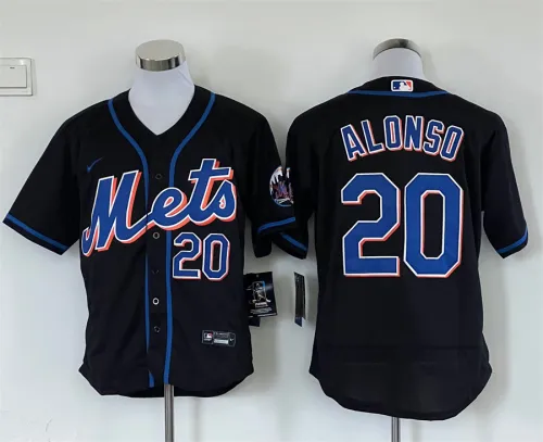 Nike New York Mets 20 Pete Alonso Flexbase Baseball Jersey Black