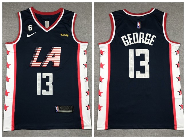 Nike L.A. Clippers 13 Paul George Basketball Jersey black