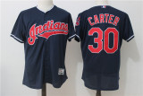 Cleveland indians 30 Joe Carter Flexbase Baseball Jersey Navy Blue