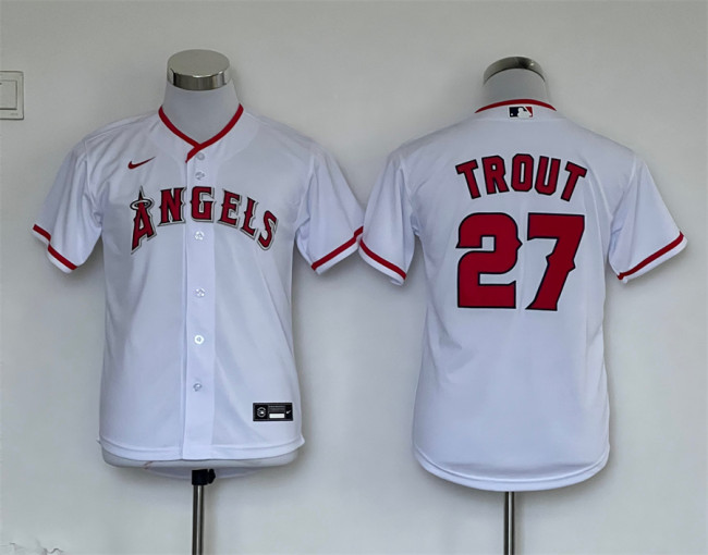 Youth Nike Los Angeles Angeles 27 Mike Trout Baseball Jersey White