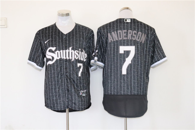 Nike Chicago White Sox 7 Tim Anderson  Flexbase Baseball Jersey Black city