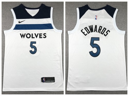 Nike Minnesota Timberwolv 5 Anthony Edwards Basketball Jersey White
