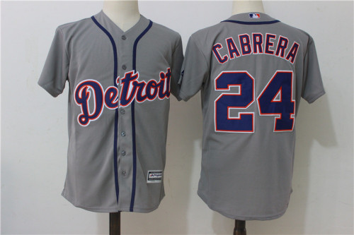 Detroit Tigers 24 Miguel Cabrera Baseball Jersey Gray Fans