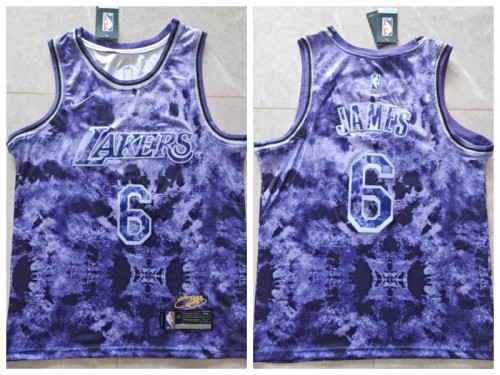 Nike Los Angeles Lakers 6 LeBron James Basketball Jersey MVP version purple