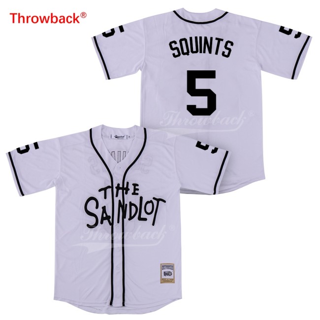 The Sandlot 5 SQUINTS Baseball Jersey White Retro