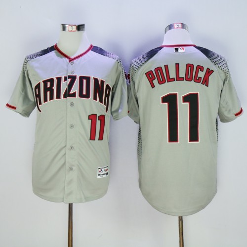 Arizona Diamondbacks 11 A. J. Pollock Baseball Jersey Gray