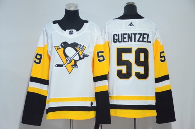 Women Adidas Classic Pittsburgh Penguins 59 Jake Guentzel Ice Hockey Jersey White