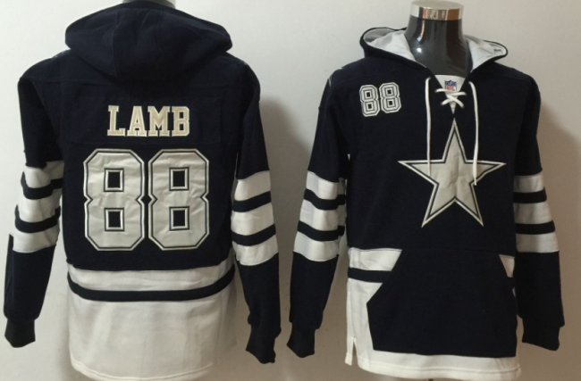 Dallas Cowboys 88 CeeDee Lamb Hoodies Football Jersey Navy Blue