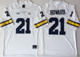 New Jordan Brand Michigan Wolverines 21 Desmond Howard College Football Jerseys White
