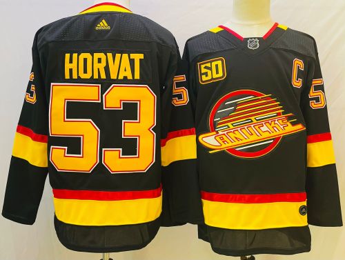 Adidas Classic Vancouver Canucks 53 Bo Horvat Ice Hockey Jersey Black