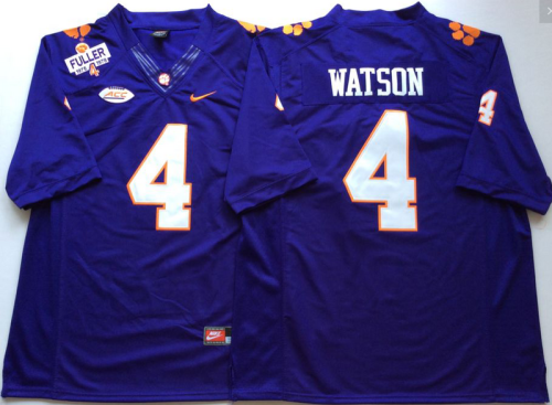 Clemson Tigers 4 DeShaun Watson College Football Jersey Purple