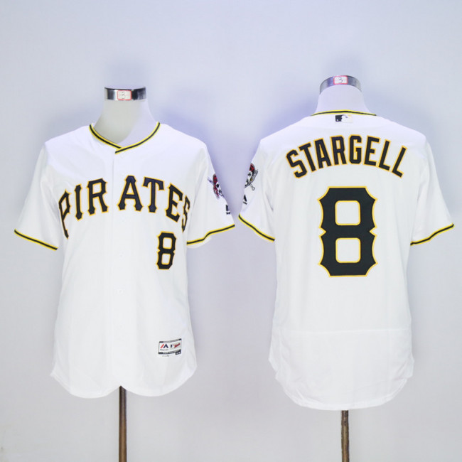 Pittsburgh Pirates 8 Willie Stargell Flexbase Baseball Jersey White