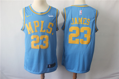 Nike Los Angeles Lakers 23 LeBron James Basketball Jersey Light blue Fan