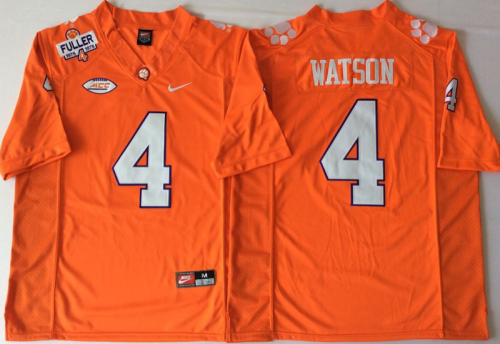 Clemson Tigers 4 DeShaun Watson College Football Jersey Orange