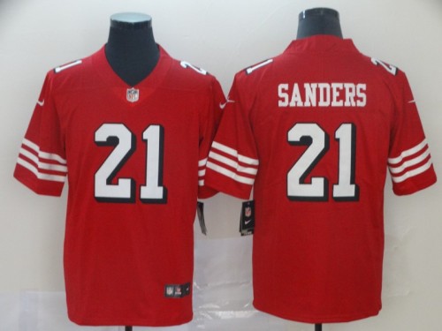 San Francisco 49ers 21 Deion Sanders Football Jersey Legend Red