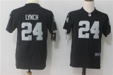 Youth Oakland Raiders 24 Marshawn Lynch Football Jersey Legend Black