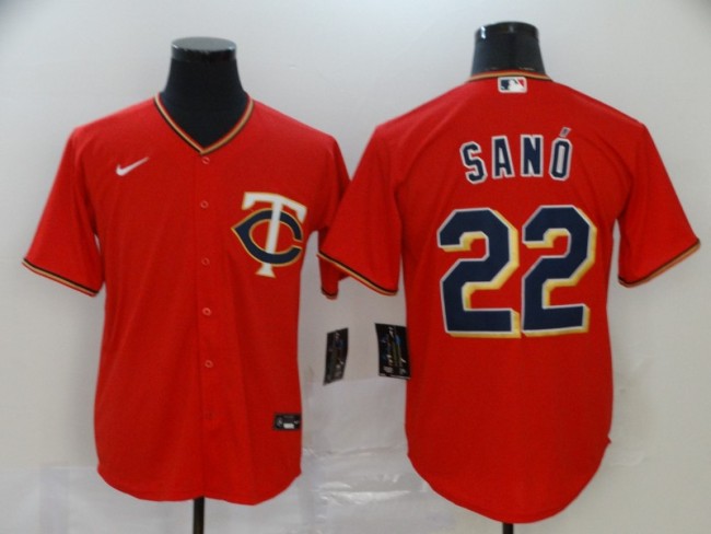 Nike Minnesota Twins 22 Miguel Sano Baseball Jersey Red Fan