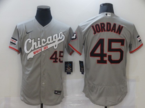 Nike Chicago White Sox 45 Michael Jordan Flexbase Baseball Jersey Gray