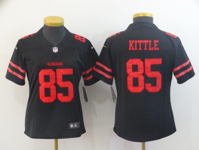 Women San Francisco 49ers 85 George Kittle Football Jersey Legend Black
