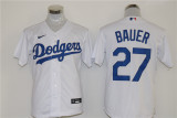 Nike Los Angeles Dodgers 27 Trevor Bauer Baseball Jersey White