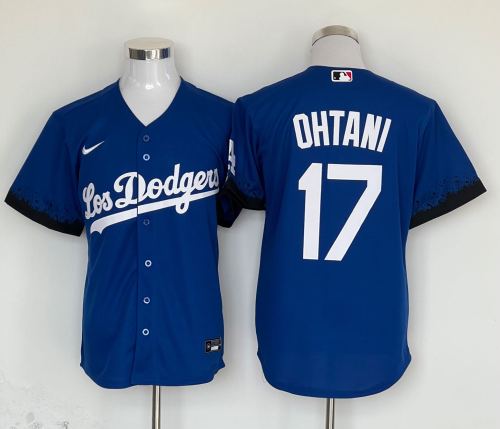 Nike Los Angeles Dodgers 17 Shohei Ohtani Baseball Jersey Blue City Edition