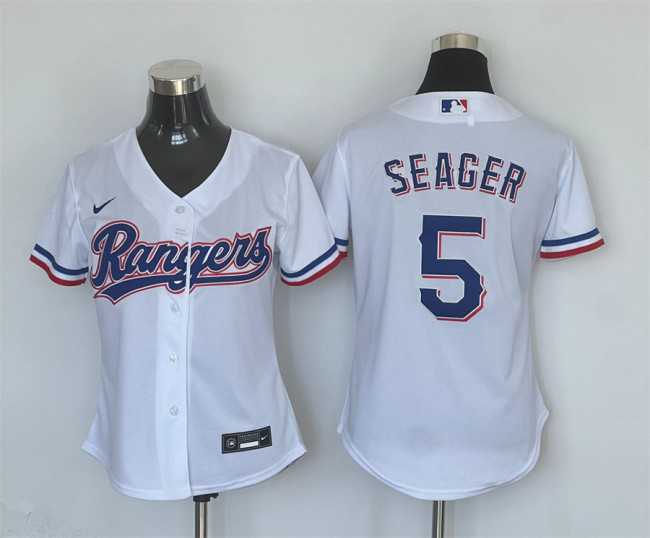 Women Nike Texas Rangers 5 Corey Seager Baseball Jersey White