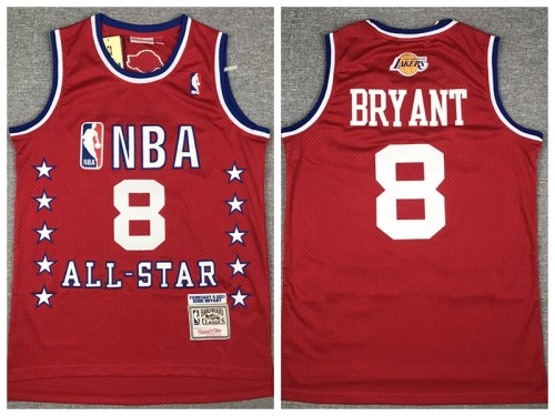 2003 all star Los Angeles Lakers 8 Kobe Bryant Basketball Jersey Red retro