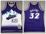 Youth Utah Jazz 32 Karl Malone Basketball Jersey Purple Retro