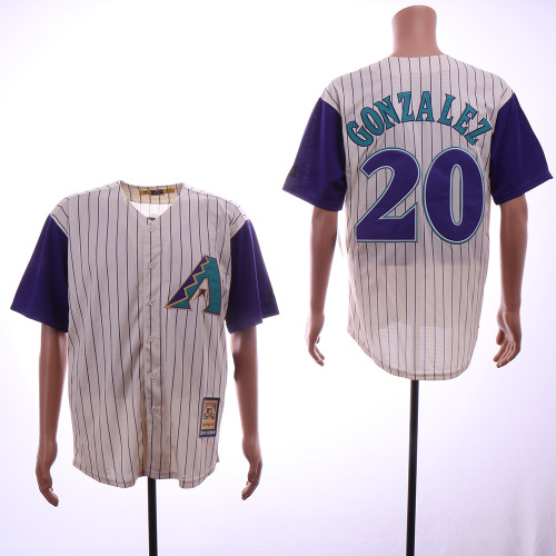 Arizona Diamondbacks 20 Luis Gonzalez Baseball Jersey Beige Retro