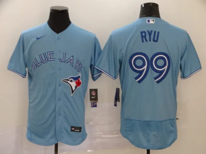 Nike Toronto Blue Jays 99 Hyun-Jin Ryu Flexbase Baseball Jersey Blue