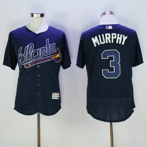 Atlanta Braves 3 Dale Murphy Flexbase Baseball Jersey Navy Blue