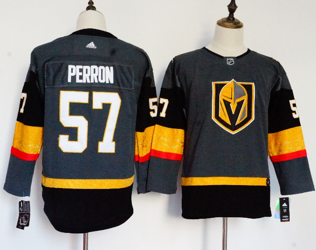 Youth Adidas Classic Vegas Golden Knights 57 David Perron Ice Hockey Jersey Navy Gray