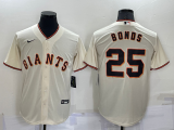 Nike San Francisco Giants 25 Barry Bonds Baseball Jersey Beige Retro